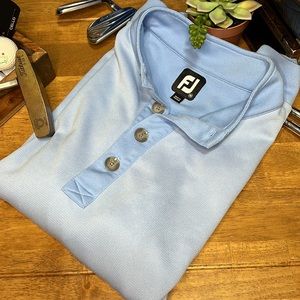 FootJoy baby blue size medium  birdseye double layer half button up
